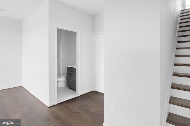 interior space featuring dark wood-type flooring