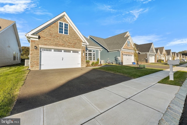 view of front of home with a front lawn