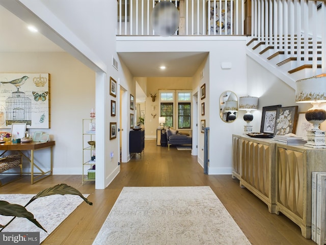 foyer with hardwood / wood-style floors