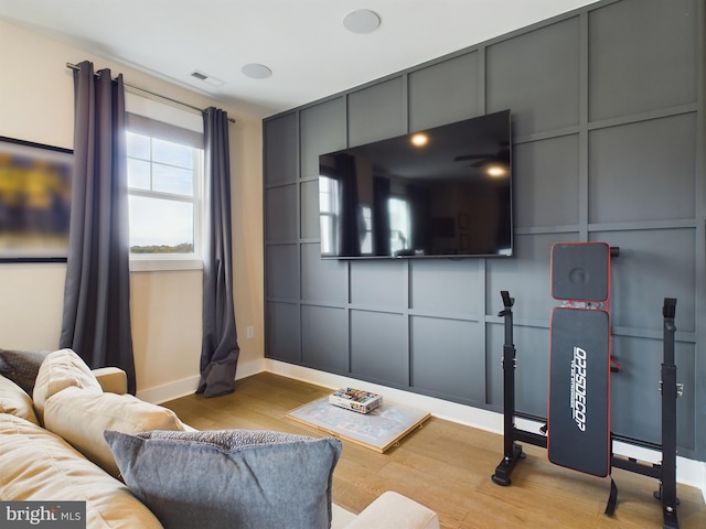 living room featuring light hardwood / wood-style flooring