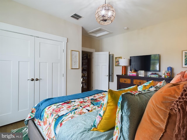 bedroom with hardwood / wood-style flooring