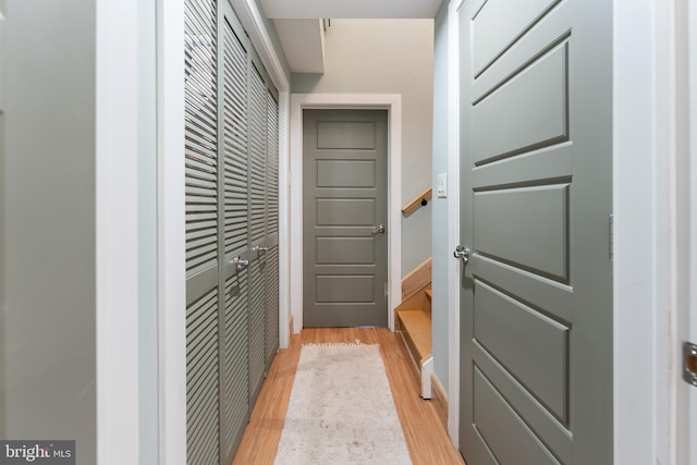 hallway featuring light hardwood / wood-style flooring