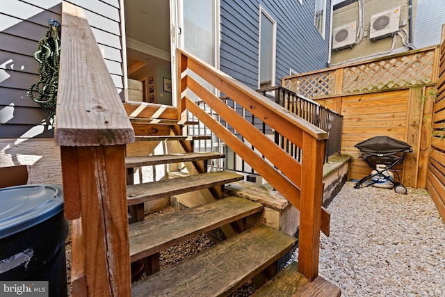 staircase with ac unit