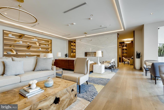 living room featuring light hardwood / wood-style flooring