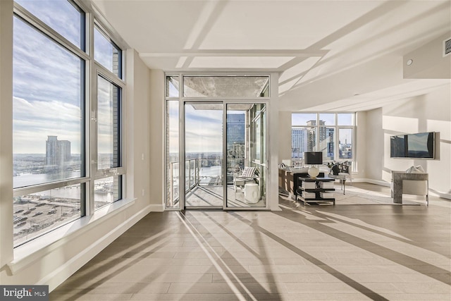 doorway featuring hardwood / wood-style flooring