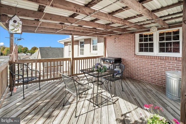 deck featuring area for grilling