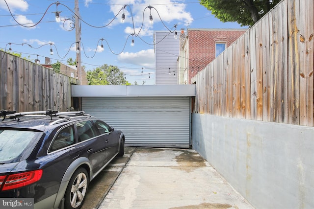 view of garage