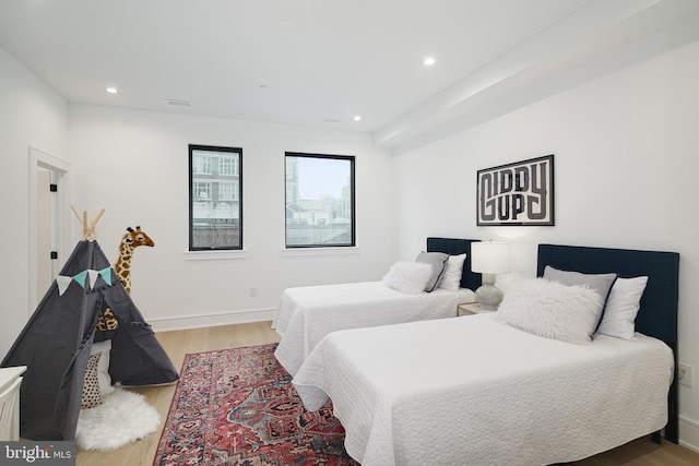 bedroom featuring light hardwood / wood-style flooring