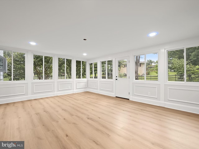 8018 Martown Rd, Laurel, MD 20723 - unfurnished sunroom featuring a deck, wood finished floors, and recessed lighting