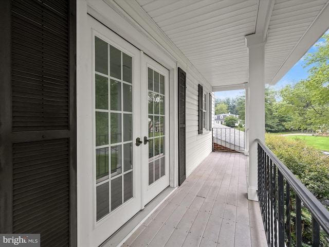 8018 Martown Rd, Laurel, MD 20723 - wooden porch with french doors