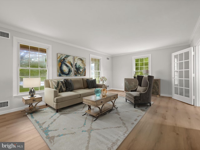 8018 Martown Rd, Laurel, MD 20723 - living area featuring ornamental molding and wood finished floors