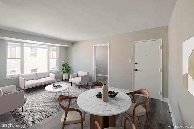 living room with wood-type flooring