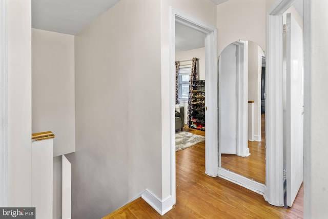 hall featuring light hardwood / wood-style flooring