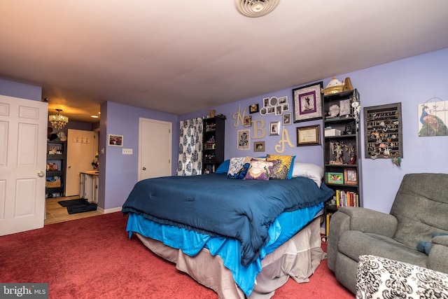 view of carpeted bedroom