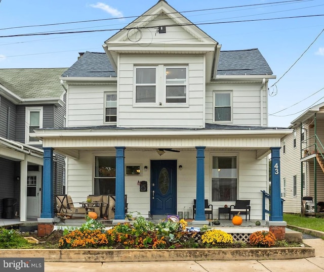 view of front of home with covered porch