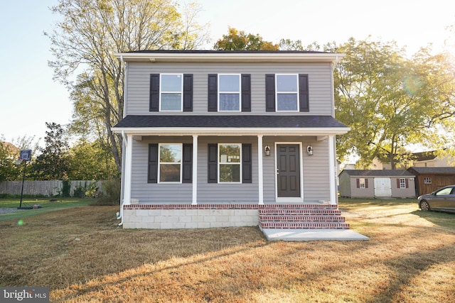 front of property with a front lawn