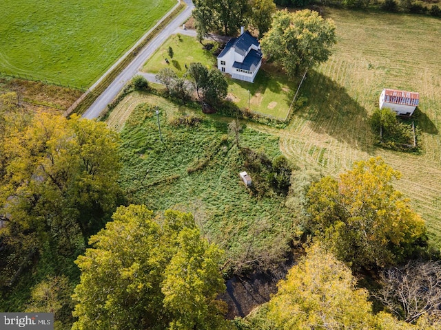 bird's eye view featuring a rural view