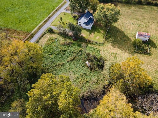 bird's eye view with a rural view