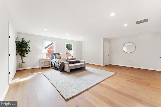 bedroom featuring light hardwood / wood-style floors