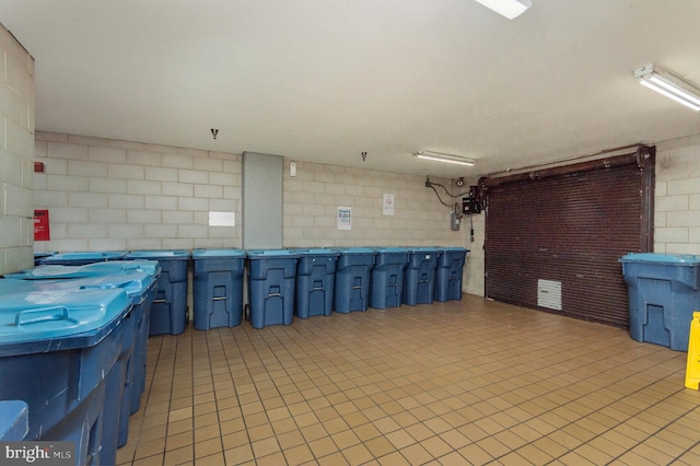 interior space featuring light tile patterned floors