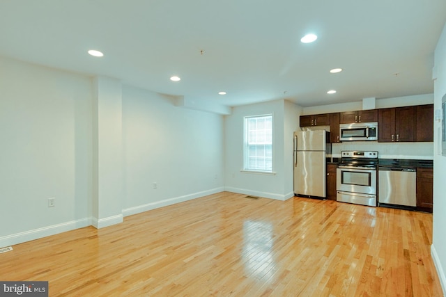 kitchen featuring light hardwood / wood-style flooring and stainless steel appliances