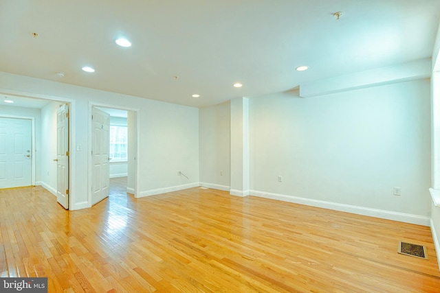 empty room featuring light wood-type flooring