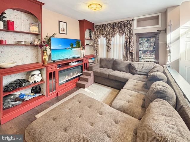 living room featuring hardwood / wood-style flooring