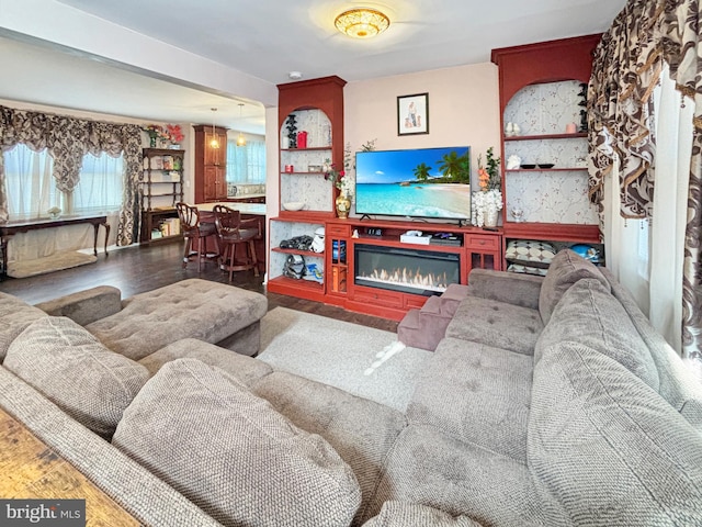 living room featuring hardwood / wood-style flooring