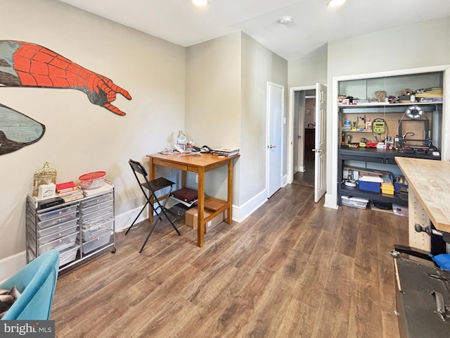 office area featuring wood-type flooring