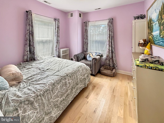 bedroom featuring light hardwood / wood-style floors