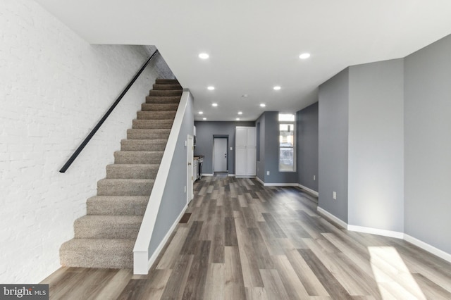 entrance foyer with hardwood / wood-style flooring