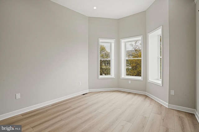 empty room featuring light hardwood / wood-style flooring