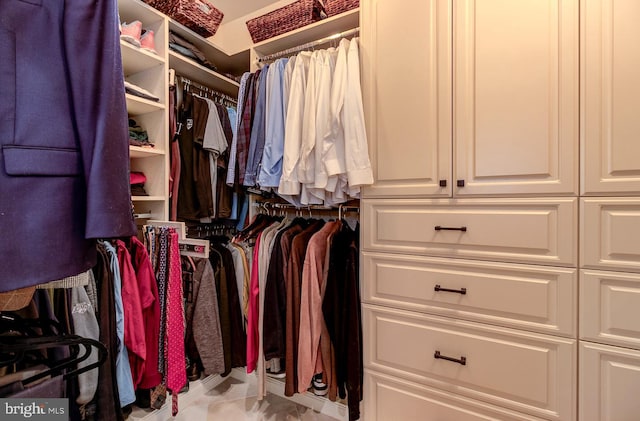 view of walk in closet