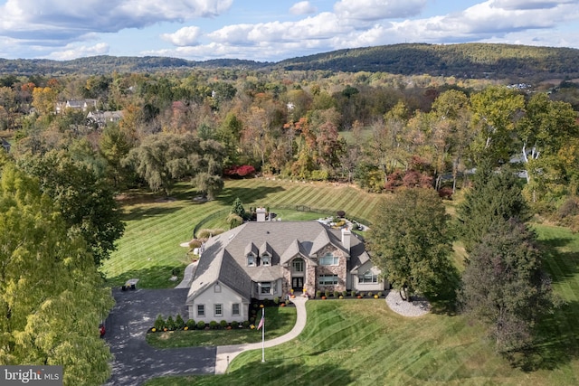 bird's eye view with a rural view