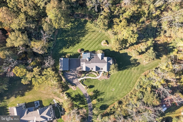 aerial view with a rural view