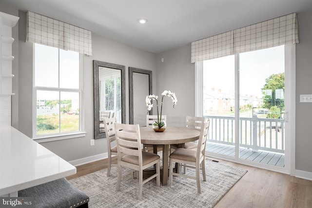 dining room featuring light hardwood / wood-style flooring