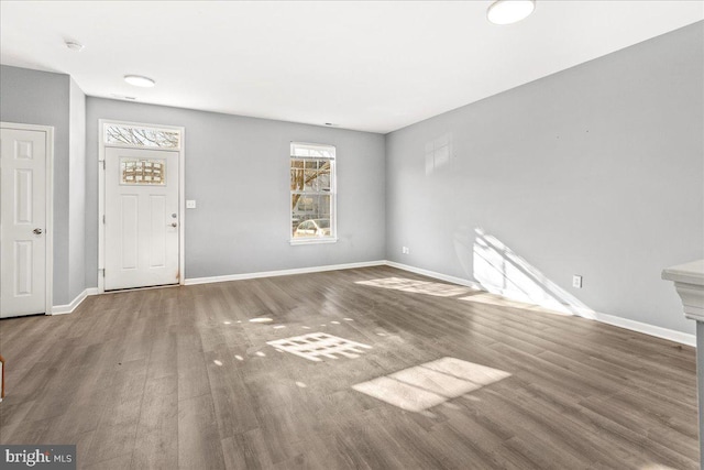 foyer entrance with dark wood-type flooring