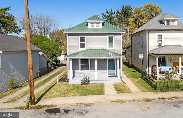 view of front of house with covered porch