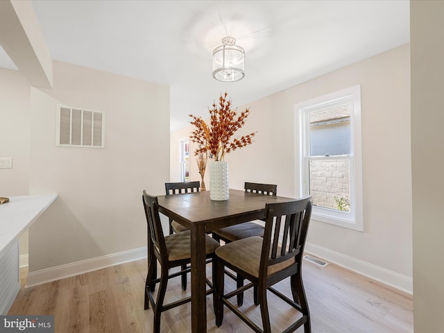 714 W Stephen St, Martinsburg, WV 25401 - dining room featuring baseboards, visible vents, an inviting chandelier, and light wood-style floors