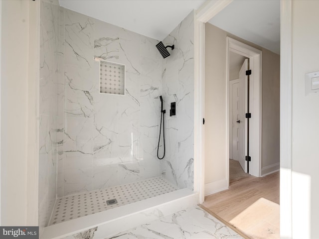 714 W Stephen St, Martinsburg, WV 25401 - bathroom featuring marble finish floor and a marble finish shower
