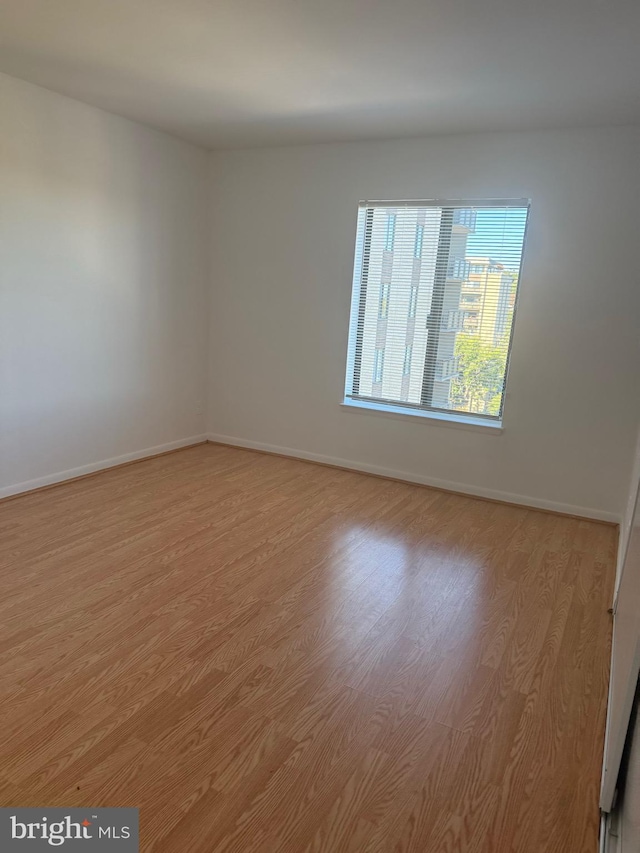 spare room featuring light wood-type flooring