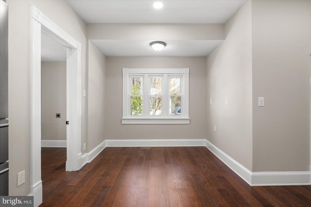 empty room featuring dark wood-type flooring