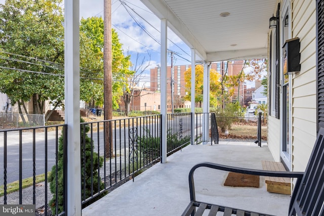 view of patio featuring covered porch