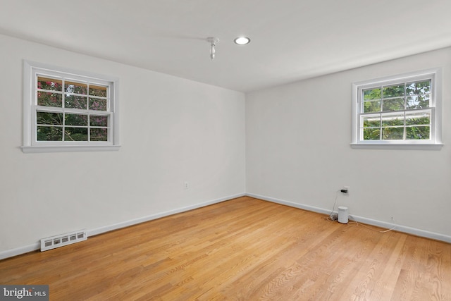 empty room featuring light wood-type flooring