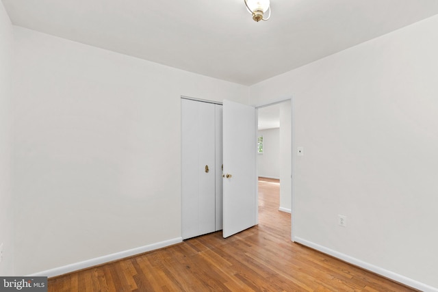 empty room with light wood-type flooring