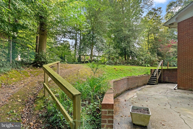 view of yard with a patio