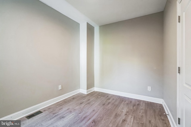 empty room featuring light wood-type flooring