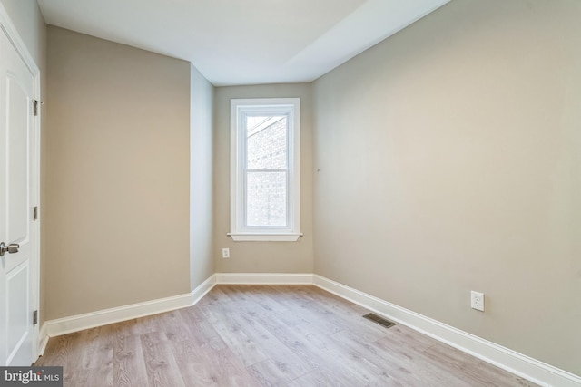 empty room featuring light wood-type flooring