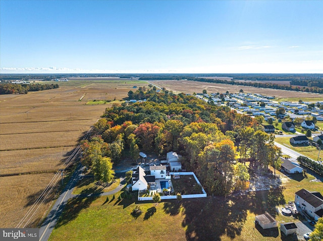 drone / aerial view with a rural view