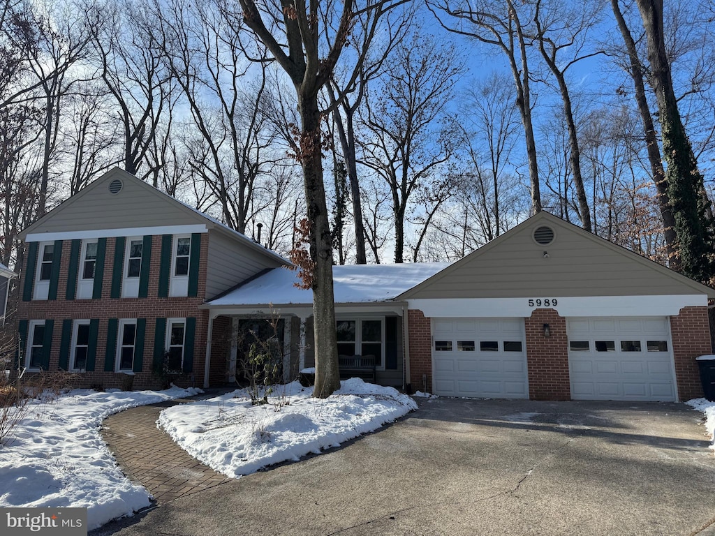 view of front of house with a garage